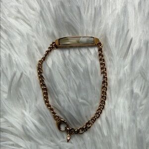 Fossil Rose Gold Chain Bracelet with Mother-of-Pearl Plate